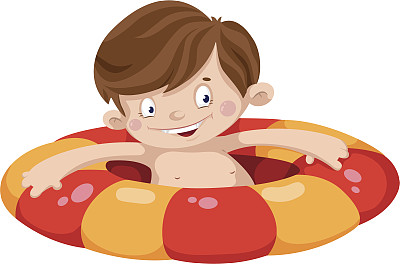 微笑游泳的男孩图片下载