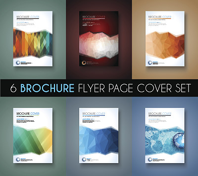 一套6个宣传册模板，传单设计和分散剂图片下载