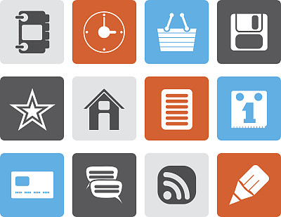 扁平的互联网和网站图标图片下载