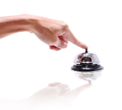 手铃声在服务钟隔离白色图片下载