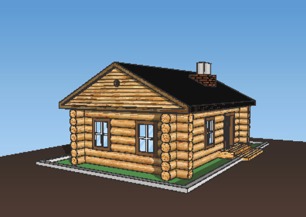 狩猎木材家园建立在自然的森林里图片下载