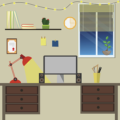 房间内平面设计工作场所。图片下载