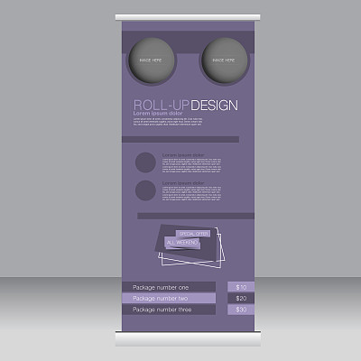 卷起横幅站模板。抽象的背景图片下载