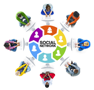 人们社交网络和计算机网络的概念图片下载