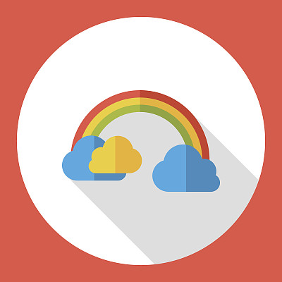 天气彩虹平面图标图片下载