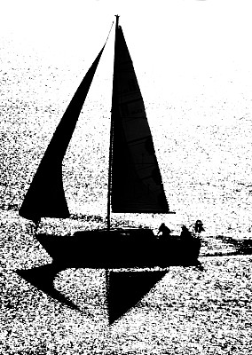 日落时的帆船-股票图片图片下载