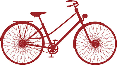 老式自行车的剪影图片下载