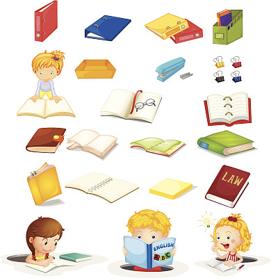 学生和他们的学习用品图片下载