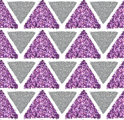 背景与三角形银色和紫色闪光，无缝图案图片下载