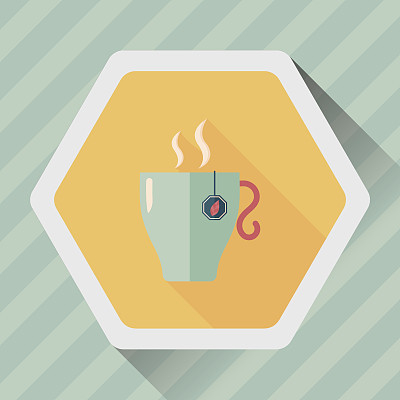 热茶与长影子的图标，eps10图片下载