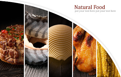 天然食品。照片拼贴。图片下载