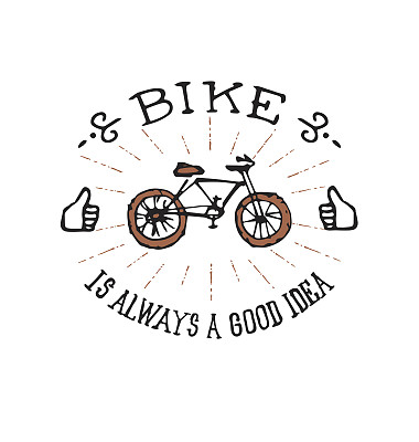 骑自行车总是一个好主意。矢量插图。图片下载