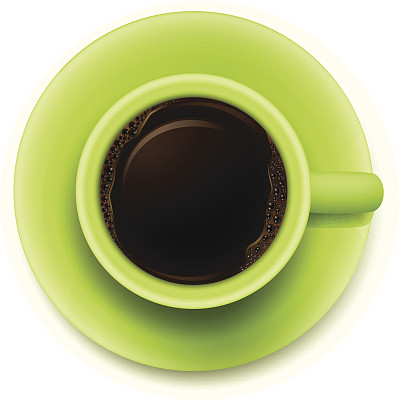 Topview的绿色杯与咖啡图片下载
