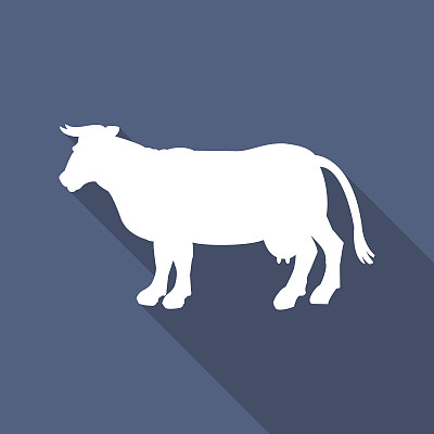 牛矢量图标剪影。图片下载