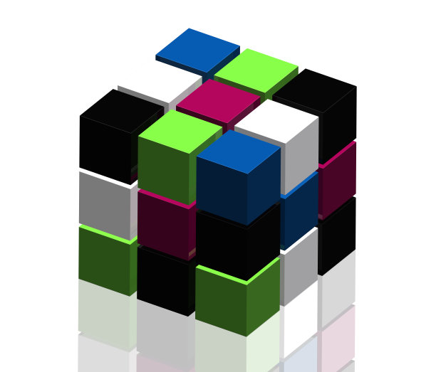 白色背景上的3D立方体图片下载