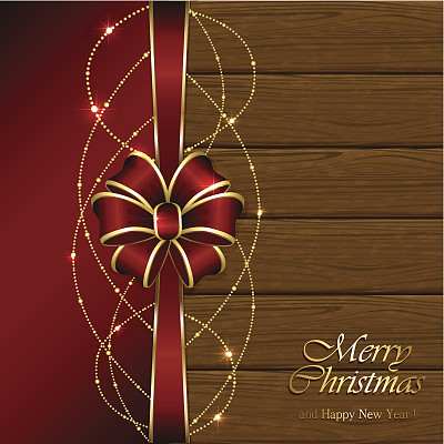 木制背景上的圣诞装饰图片下载