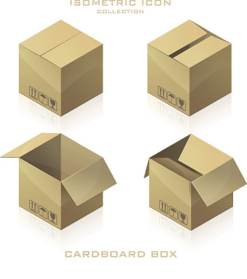 一套等距纸箱。图片下载