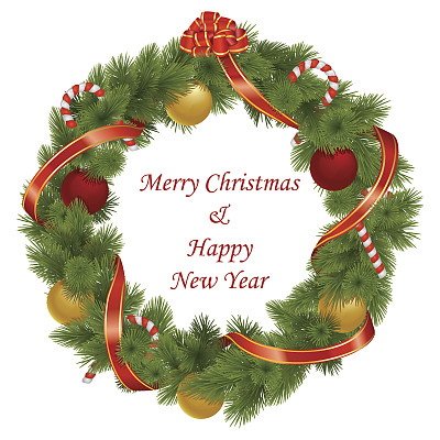 向量圣诞花环图片下载