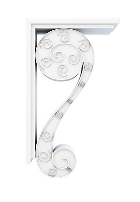 装饰建筑元素孤立在白色背景上。3.图片下载