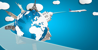 绘制纪念碑和平面水平组成的地球仪图片下载