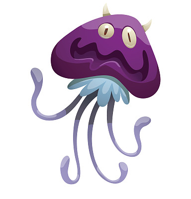 有趣的紫色怪物像水母图片下载