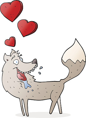 恋爱中的卡通狼图片下载