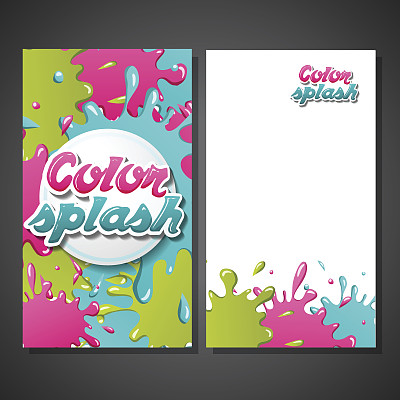 矢量插图与卡通颜色油漆飞溅。图片下载