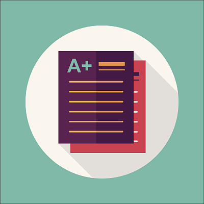 成绩好考试平图标与长影子eps10图片下载