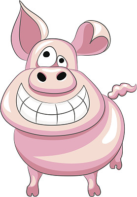 矢量搞笑卡通快乐猪图片下载