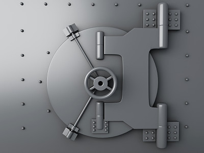 银行保险库关闭。银行安全，安全理念图片下载