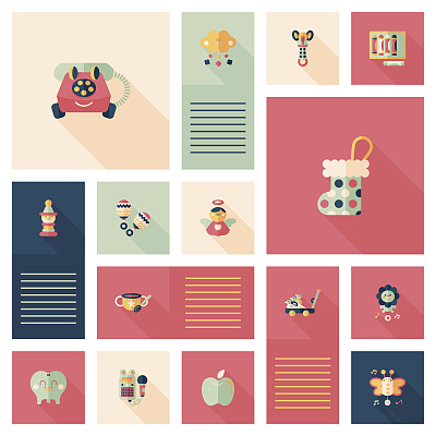 婴儿平坦的UI背景设置图片下载