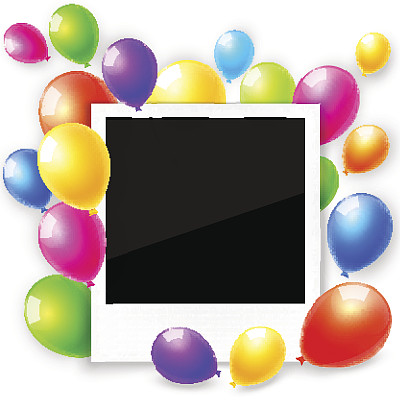 彩色气球相框图片下载
