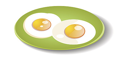 在盘子里煎鸡蛋。图片下载