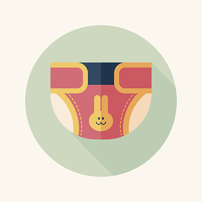 尿布平图标与长影子，EPS 10图片下载