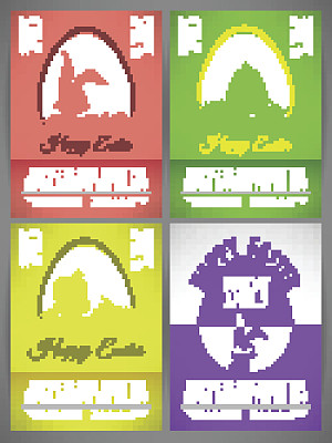 复活节快乐蜡笔传单模板设置与轮廓图片下载