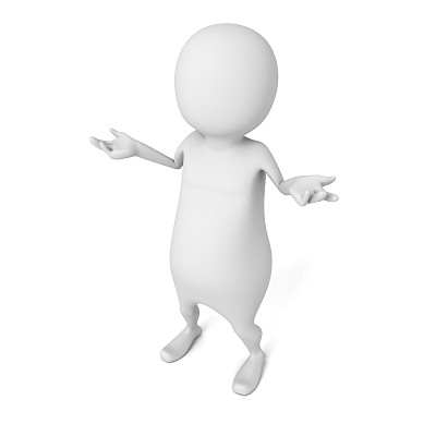 白人3d男人耸耸肩，不知道图片下载