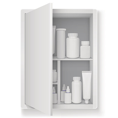 药柜里有药片、药丸、药瓶图片下载