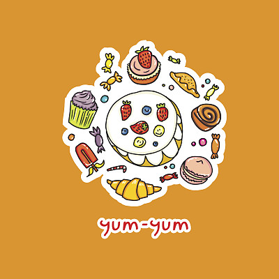 食物烘焙美味的载体图片下载