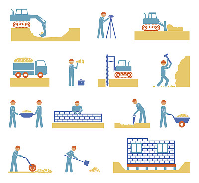 一套建筑商建筑行业的标志图片下载