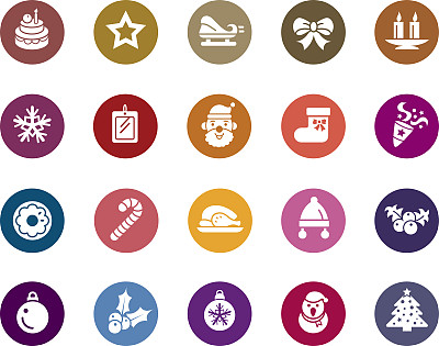 圣诞元素色彩图标图片下载