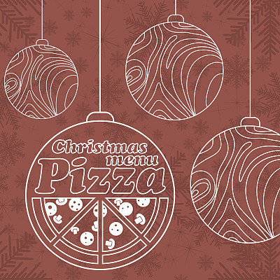 抽象向量披萨圣诞菜单图片下载