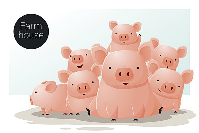 动物横幅与猪的网页设计3图片下载