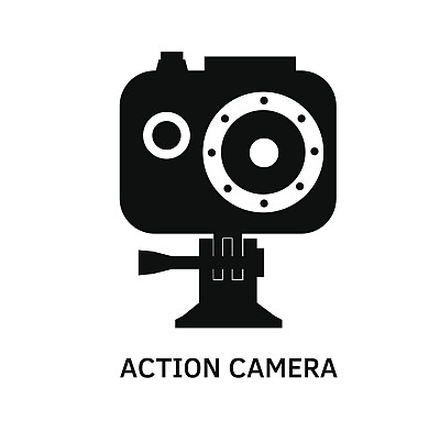 动作摄像机图标-黑色矢量视频摄像机符号图片下载