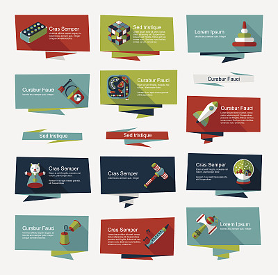 玩具平面横幅背景设置，eps10图片下载