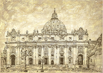 圣彼得大教堂，罗马，梵蒂冈，意大利图片下载