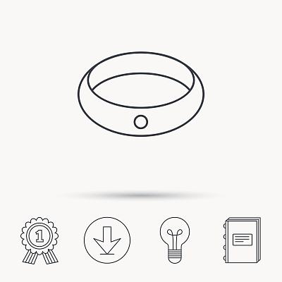 钻石订婚戒指图标。珠宝的迹象。图片下载