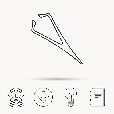 眉毛镊子图标。美容设备的信号。图片下载