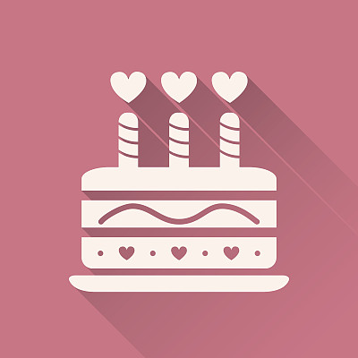 有蜡烛的情人节蛋糕图片下载