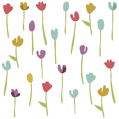 无缝花卉图案与郁金香图片下载