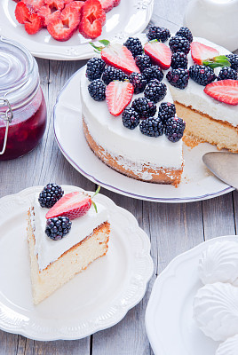美味的浆果蛋糕图片下载
